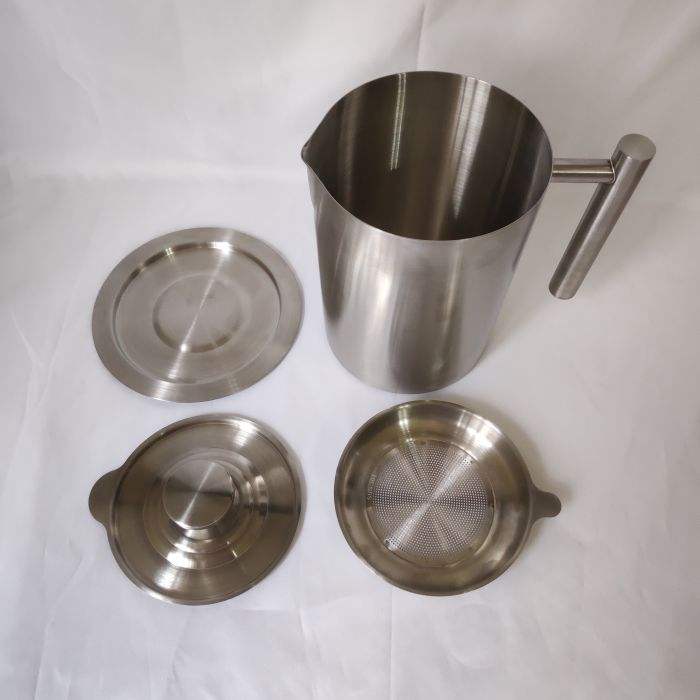 Colador de aceite de acero inoxidable, recipiente para grasa de tocino, recipiente, jarra, lata de almacenamiento con filtro, recipiente para aceite de cocina