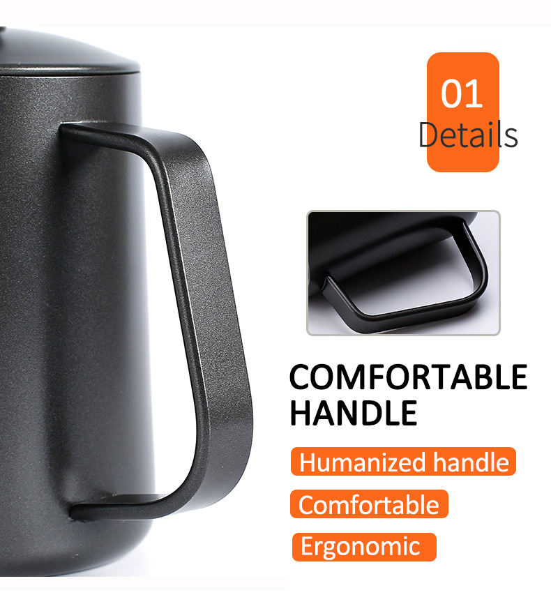 Actualización de 600 Ml de acero inoxidable Barista verter sobre café tetera de viaje tetera con cuello de cisne cafetera Espresso