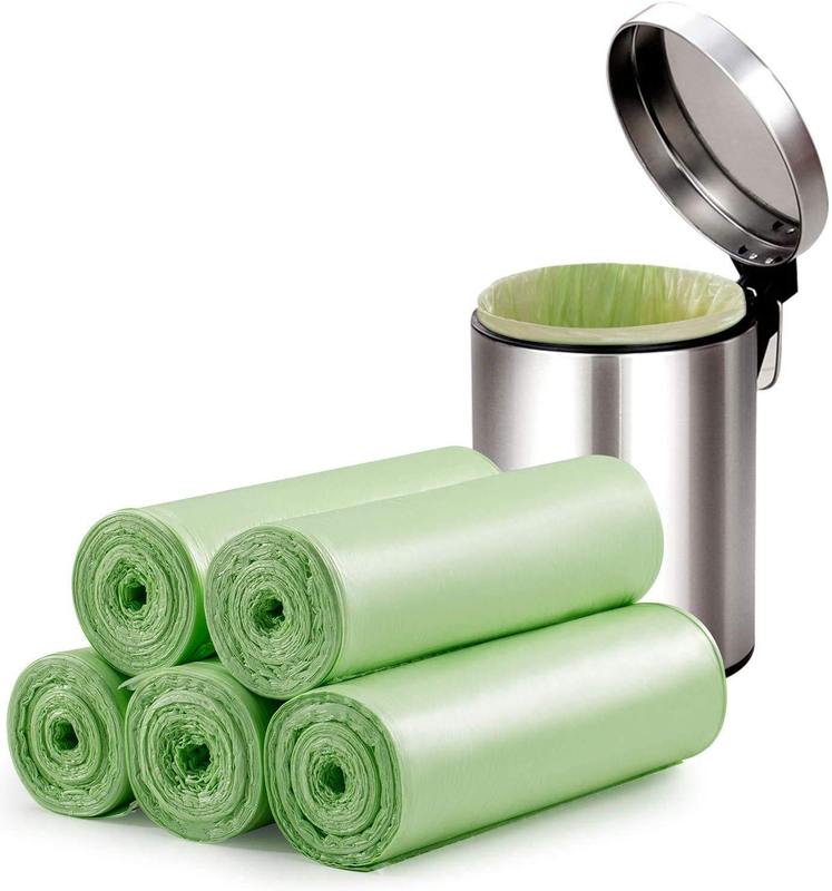 Bolsas de basura 100% compostables, bolsas de chatarra de comida de cocina, bolsas de basura de baño de abono pequeño para el hogar
