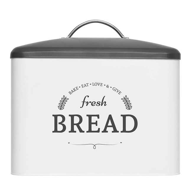 Caja de almacenamiento de alimentos de acero inoxidable personalizada directa de fábrica Venta al por mayor Bandeja de pan de novedad blanca única