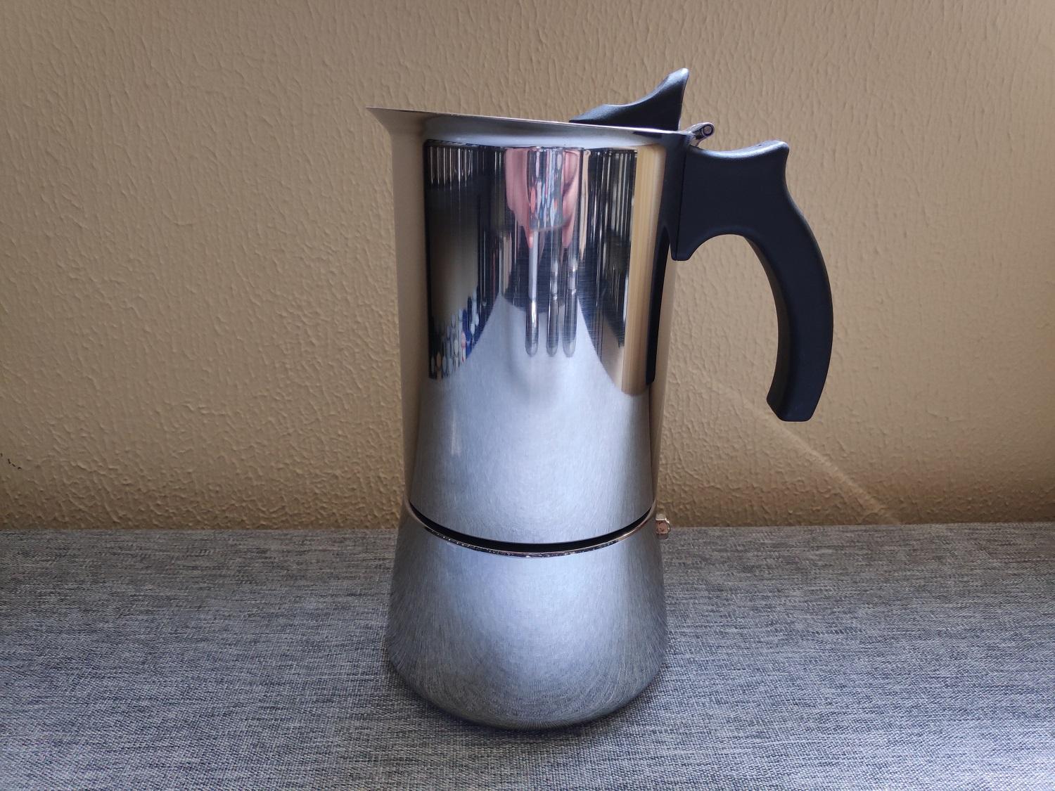 Cafetera de acero inoxidable 304 para estufa Inox 18/8, cafetera Espresso, cafetera Moka, cafetera italiana, inducción de calor disponible, mango de nailon