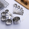 Juego de tazas y cucharas medidoras Juego de tazas medidoras anidadas para cocinar y hornear Cucharas medidoras de metal apilables
