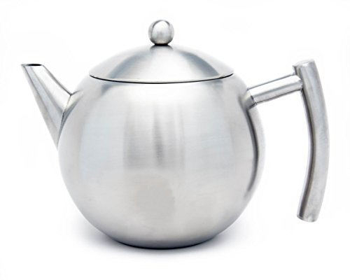 Tetera de acero inoxidable de 34 oz/50 oz con infusor para aislamiento de té suelto que mantiene el té caliente durante más tiempo