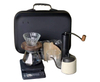 Juego de cafetera para exteriores V60, molinillo de goteo de café con acero inoxidable y hervidor de agua, escala de temporizador de vidrio, bolsa de viaje adecuada para regalos