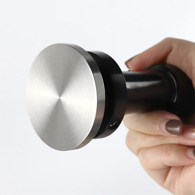 Mango y soporte de aluminio negro Barista Espresso Tamper 51-58mm Base Coffee Tamper con resorte