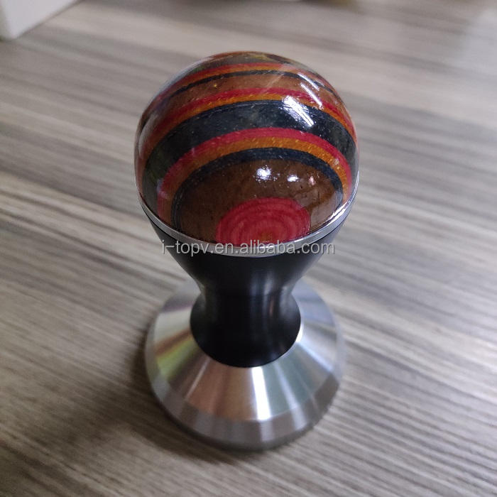 Tamper de café de madera Espresso Coffee Powder Press Tamper Rainbow Coffee Press