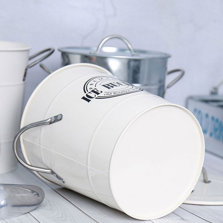 Cubo de hielo de champán para bebidas de estilo rural, cubo de hielo aislado de acero inoxidable de doble pared para enfriar cerveza