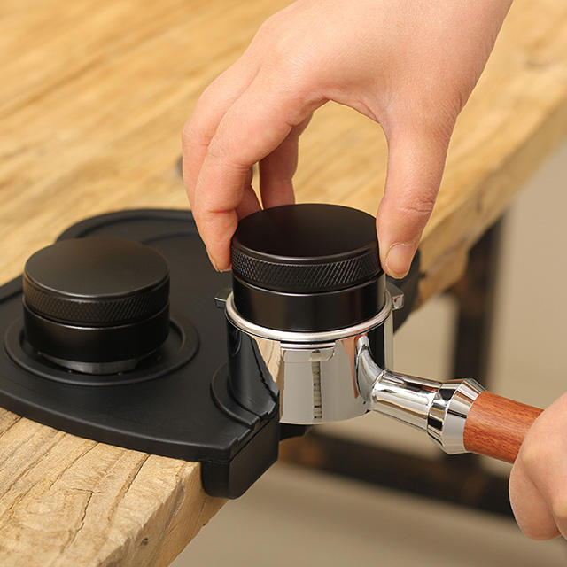 Espresso Tamper Coffee Distributor Tool Negro Profundidad ajustable Espresso Tamper Distribuidor de café de doble cabeza