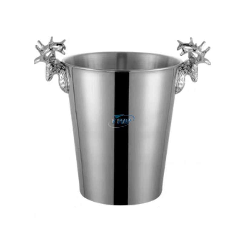 Cubo de hielo portátil de doble pared de 5 litros de la mejor calidad, cubo de hielo de acero inoxidable para eventos y Camping