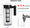Respetuoso con el medio ambiente, sin BPA, venta al por mayor, 1300ml, vidrio transparente de borosilicato, jarra para café frío con infusor extraíble