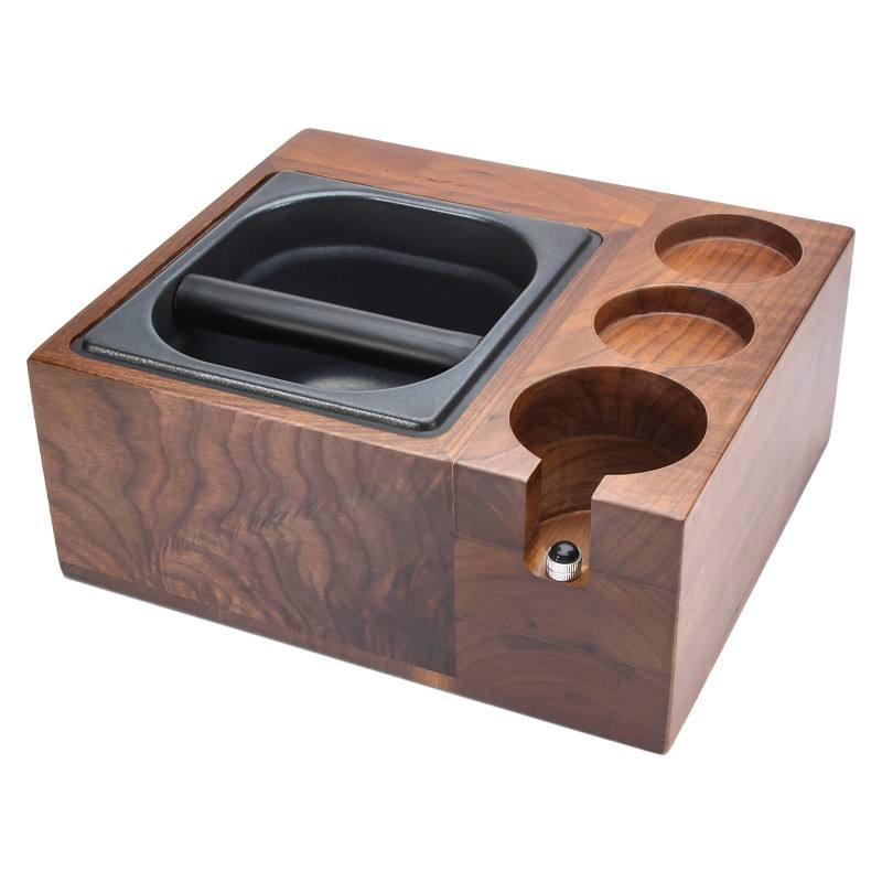 Espresso Knock Box, caja 4 en 1 compatible con accesorios de espresso de 58 mm, con 1,5 l de acero inoxidable desmontable Knock Box,