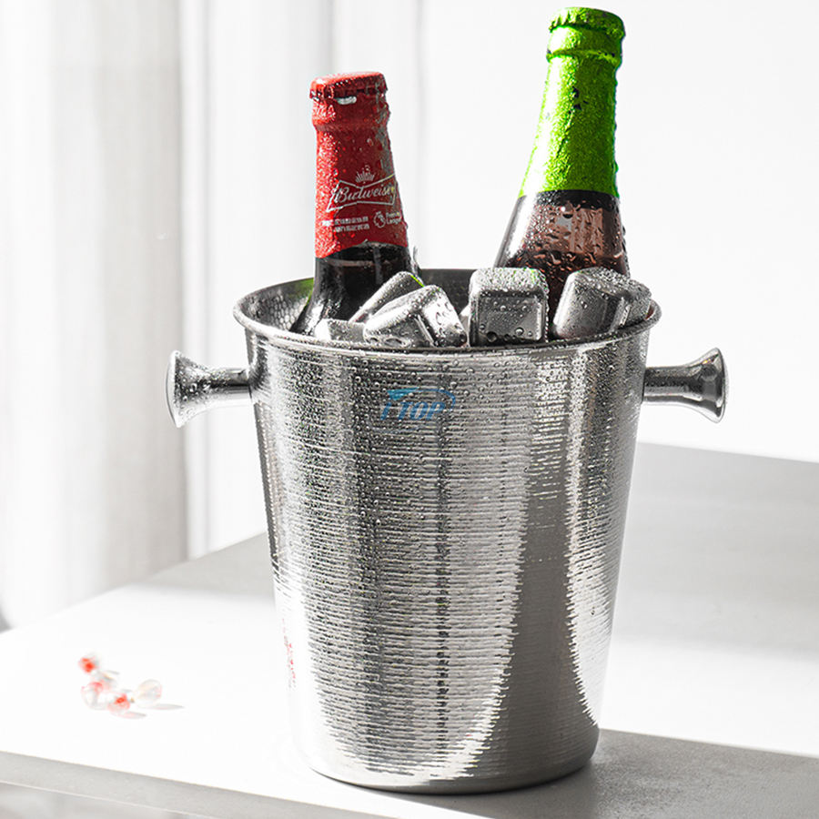 Factory Direct Vintage Rustic Farmhouse cubo de hielo de acero galvanizado para uso en bar al aire libre
