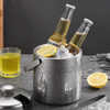 Enfriador de bebidas de fiesta con logotipo personalizado, acero inoxidable aislado, mantiene el hielo congelado, cubo de hielo más largo para cócteles y fiestas