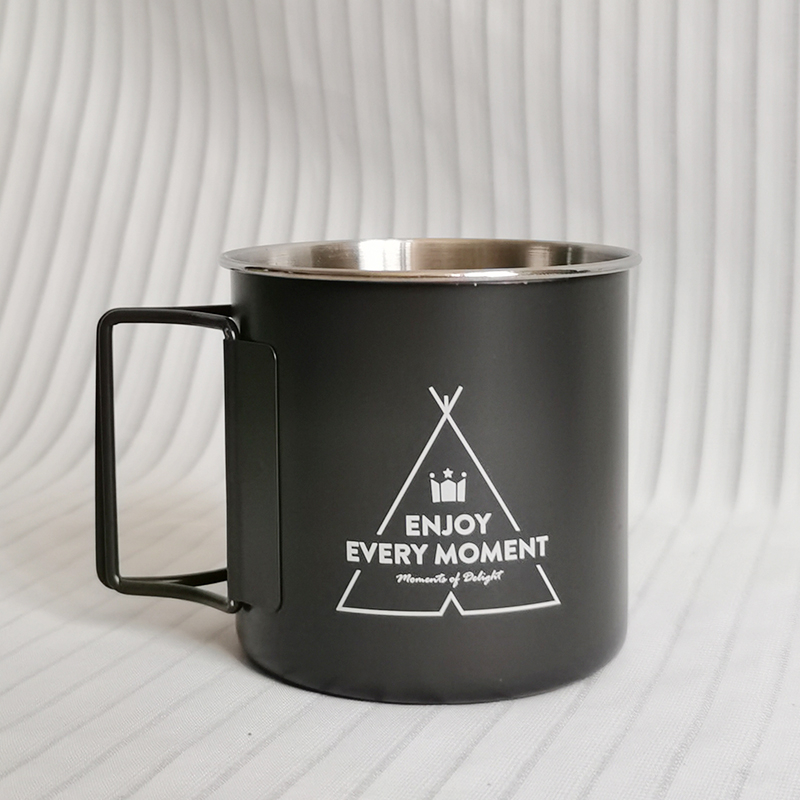 Taza de agua de acero inoxidable para acampar, taza plegable portátil para exteriores de 330ml para bebidas frías, cerveza, café, tazas de Metal, juego de herramientas para café