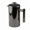 Prensa francesa espejo negro estilo clásico acero inoxidable 34 oz aislado doble pared cafetera prensa francesa con logotipo personalizado