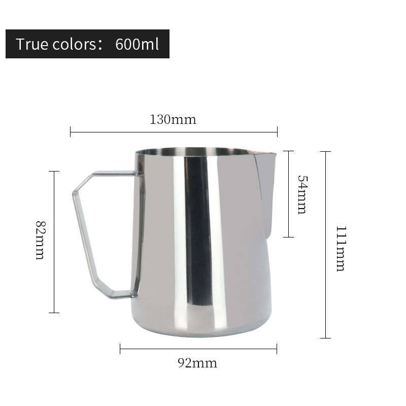 Jarra de leche Barista 600ml jarra de leche de acero inoxidable taza para espumar café de Metal Espresso jarra de leche al vapor accesorios de café