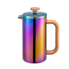 Cafetera de prensa francesa de acero inoxidable 304, incluye cuchara con clip, resistente a huellas dactilares, doble pared aislada