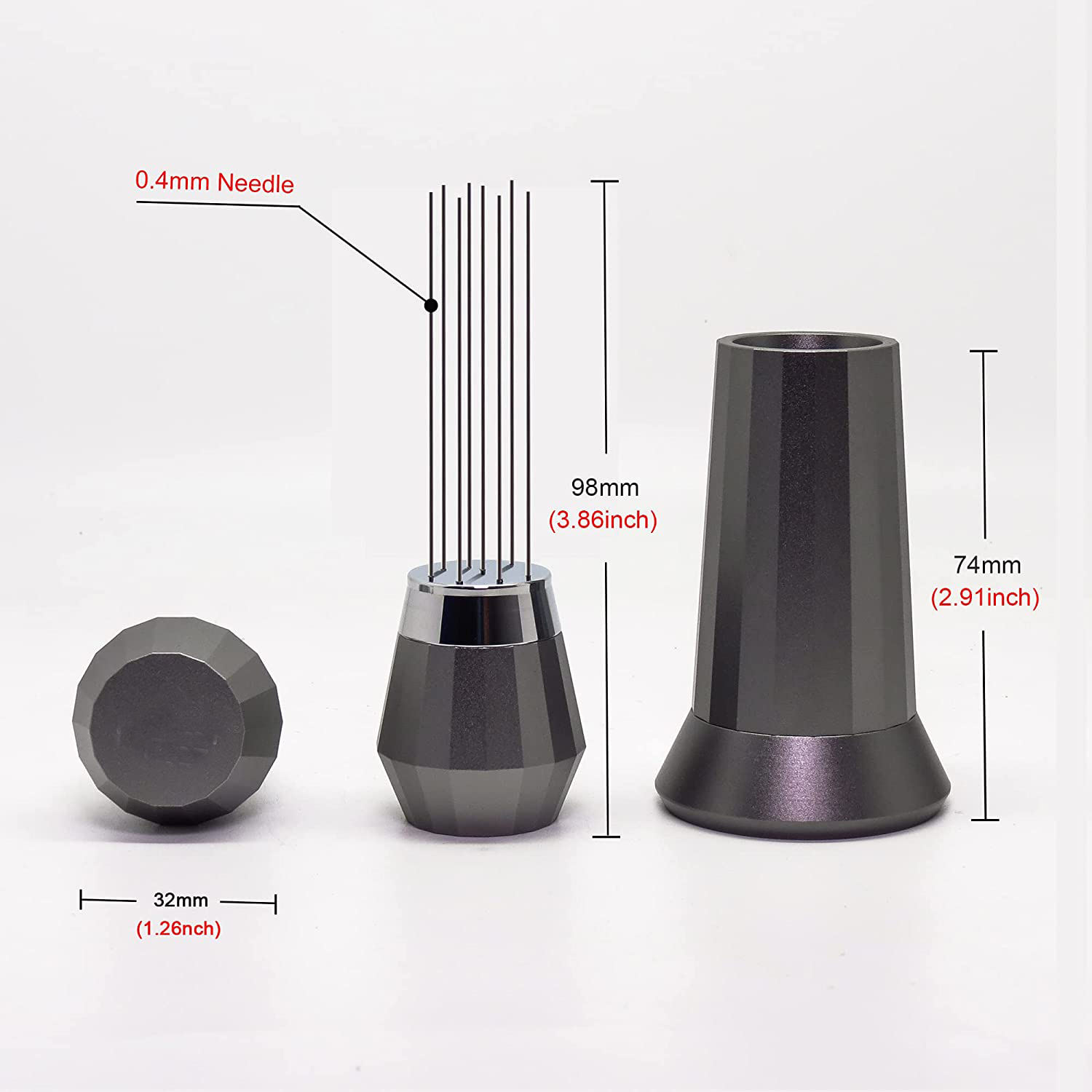 Herramienta de distribución con soporte Barista profesional Aguja de 0,4 mm Herramienta WDT Espresso Aguja de café Agitador