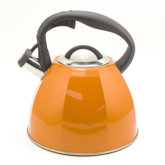 IT-CP1016 tetera silbante de acero inoxidable con pintura de Color plateado de alta calidad