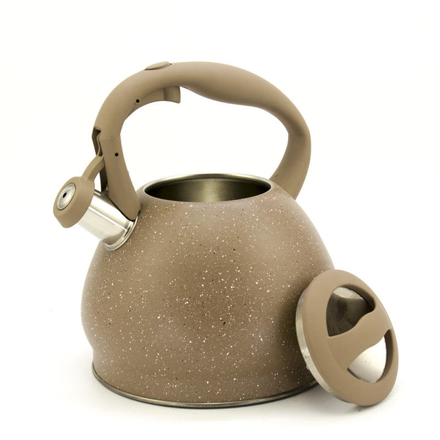 Tetera silbante de IT-CP1057, tetera de 3,0 l, tetera de agua caliente de acero inoxidable de Color personalizado para todas las estufas