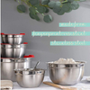Respetuoso con el medio ambiente, superventas, juego de tazones de mezcla Premium de 18 cm, ensaladera de acero inoxidable con tapa para utensilios de cocina