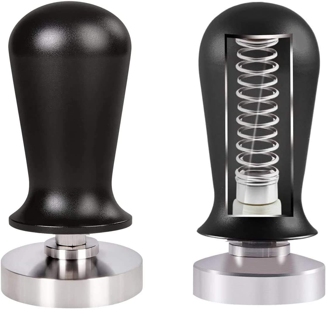 Tamper de café de 51 mm Presión regulada Calibrada Espresso Tamper de mano Base de acero inoxidable 304 Negro