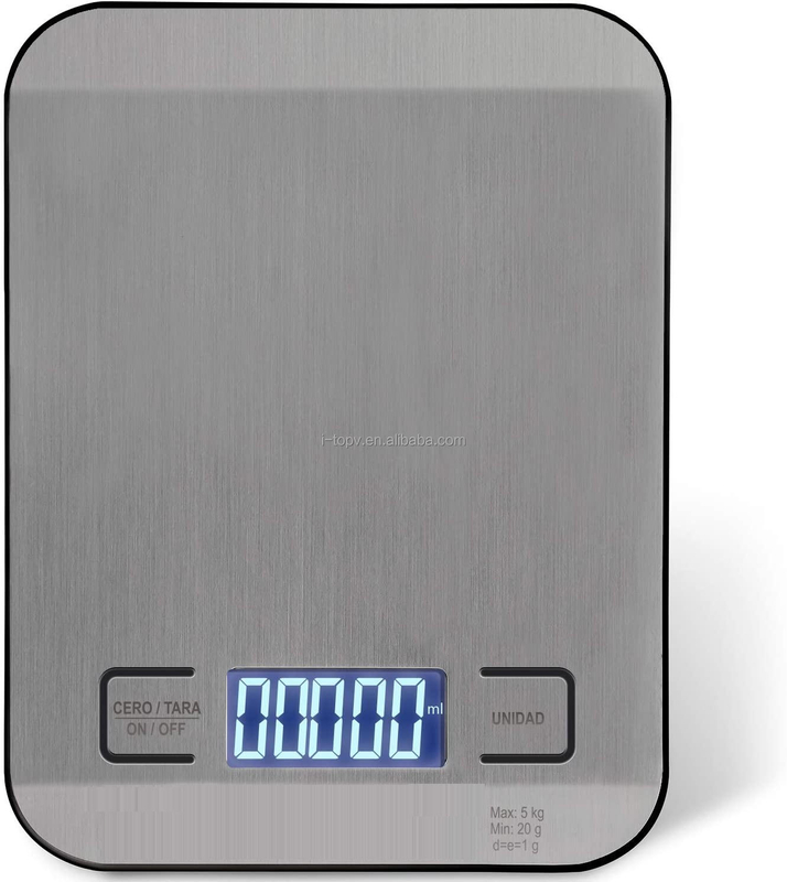 Báscula de café digital con temporizador CestMall 3 kg / 0.1 g Pantalla oculta LED alta Báscula de cocina con placa de metal recargable por USB