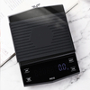 Báscula de café digital con temporizador CestMall 3 kg / 0.1 g Pantalla oculta LED alta Báscula de cocina con placa de metal recargable por USB