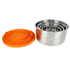 Fiambrera Bento respetuosa con el medio ambiente, juego de 4 cajas de almacenamiento de alimentos a prueba de fugas de acero inoxidable para niños, contenedor de sopa de salsa con tapa de silicona
