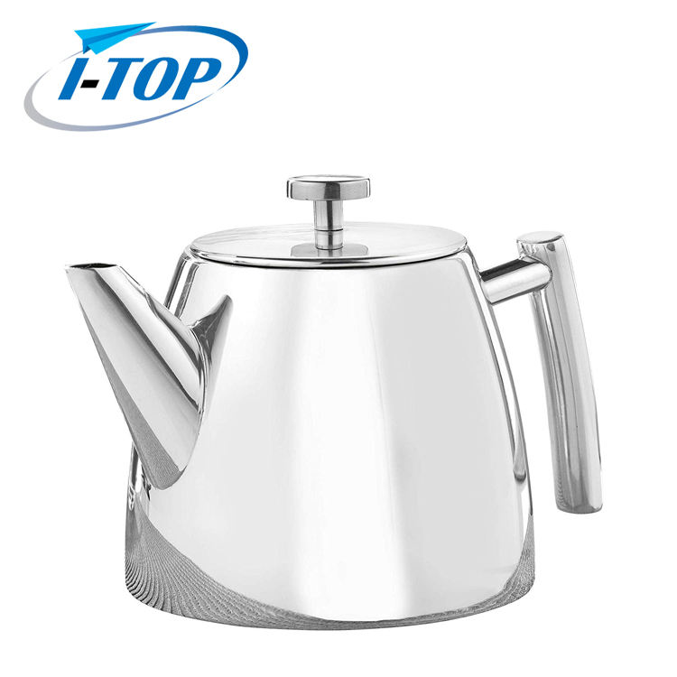 Tetera de doble pared de acero inoxidable con infusor extraíble, tetera de estufa de 1,2 l para frutas, hierbas e infusión