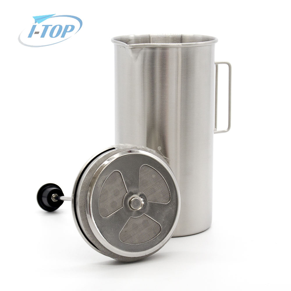 Percolador de café para acampar, olla de acero inoxidable 304 para hacer café, para viajes al aire libre, estufa de fogata, prensa de café de preparación rápida