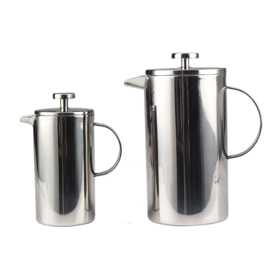 Cafetera de prensa francesa con aislamiento de pared doble de acero inoxidable de grado 304