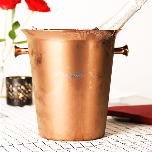 Cubo de hielo con aislamiento de acero inoxidable de doble pared con logotipo personalizado para fiestas, eventos y reuniones
