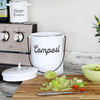 Compostador de 1,3 galones para encimera de cocina, a prueba de óxido, filtros antiolor para interiores, cubo de compostaje con tapa