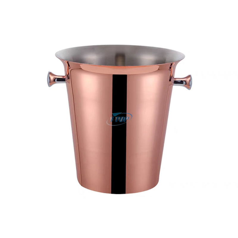 Cubo de hielo portátil personalizado de 3 litros de doble pared, cubo de hielo de acero inoxidable para cubo de bebidas
