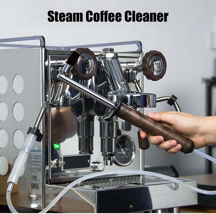 Limpiador de máquina de café semiautomático cepillo de limpieza de máquina de café cepillo de vapor, herramienta de limpieza de vapor de aluminio cepillo de café de nailon