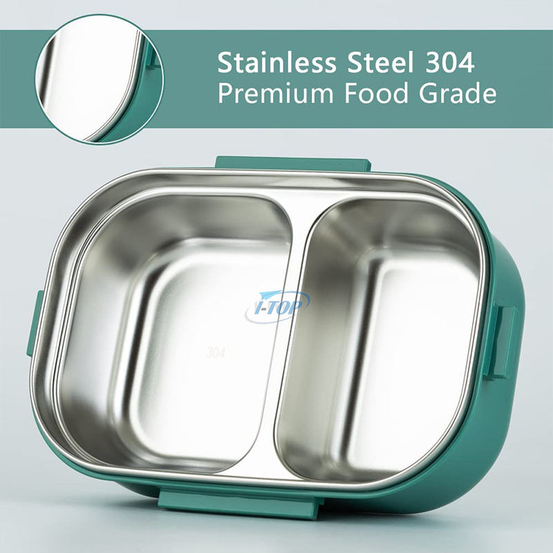 Fiambrera sin BPA para el hogar de 470ML, fiambrera Bento térmica con bolsa para niños, a prueba de fugas, de acero inoxidable