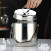 regalo perfecto 4L Cubo de metal plateado Enfriador de cubo de vino Cubo de hielo galvanizado con doble pared
