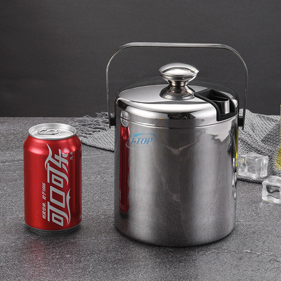 Enfriador de bebidas de fiesta con logotipo personalizado, acero inoxidable aislado, mantiene el hielo congelado, cubo de hielo más largo para cócteles y fiestas