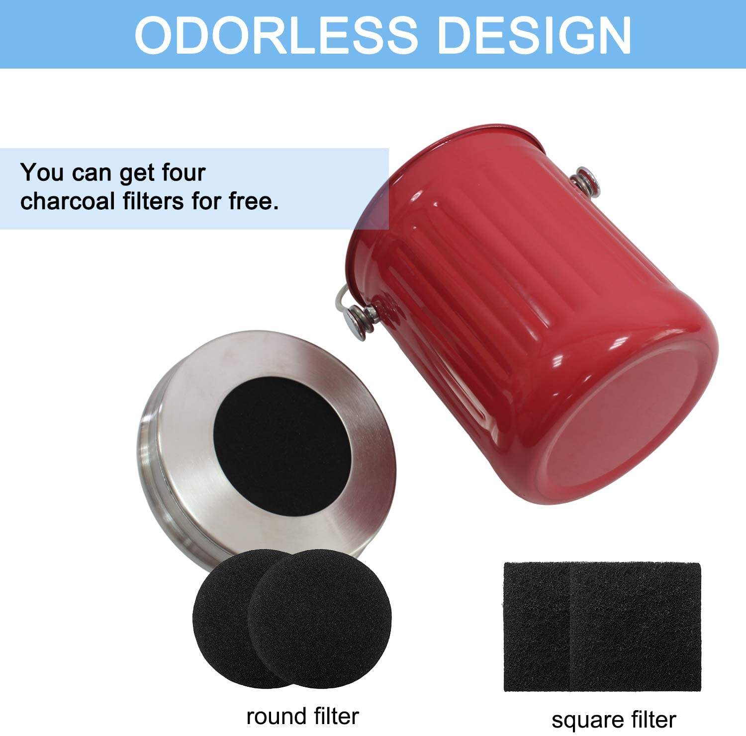 Cubo de compost de cocina para mostrador o debajo del fregadero Cubo de compost biodegradable ecológico de 1,3 galones de metal para interiores y apartamentos