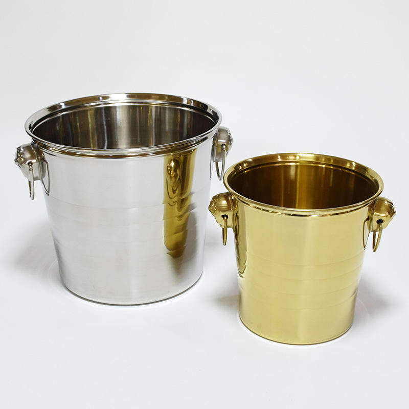 Cubitera de hielo de doble pared de Metal con tapa, pinzas para hielo y colador Cubitera de hielo aislada de 3L para coctelería, vino, accesorios de bar