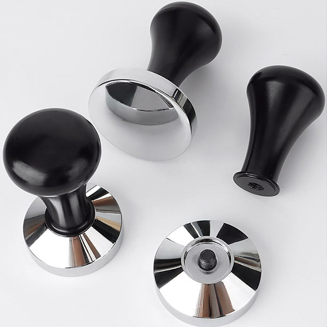 Espresso Tamper Set 51mm-58mm Base plana Profesional Barista Espresso Negro Aleación de aluminio Tamper de café