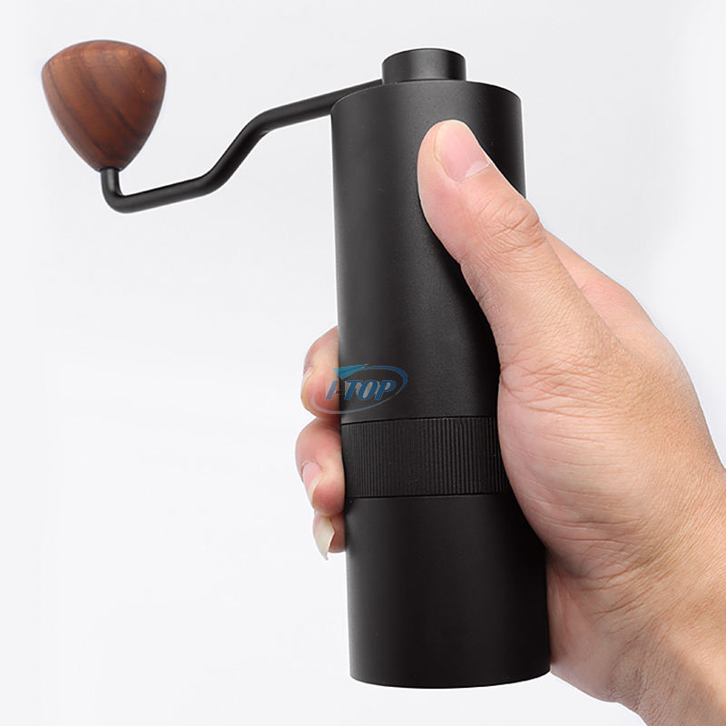Molinillo de mano Manual, capacidad plateada, 25g con ensamblaje, rebabas cónicas de acero inoxidable, verter sobre café para molinillo de café
