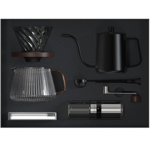 Embalaje de regalo OEM Goteo a mano Verter sobre cerámica V60 Accesorios de café Juego de fabricante Tetera de goteo Juego de café de viaje