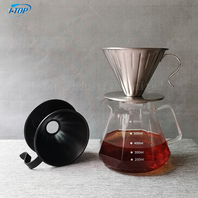 Goteador de café para acampar Goteador de café transparente preparado para verter sobre el gotero de café