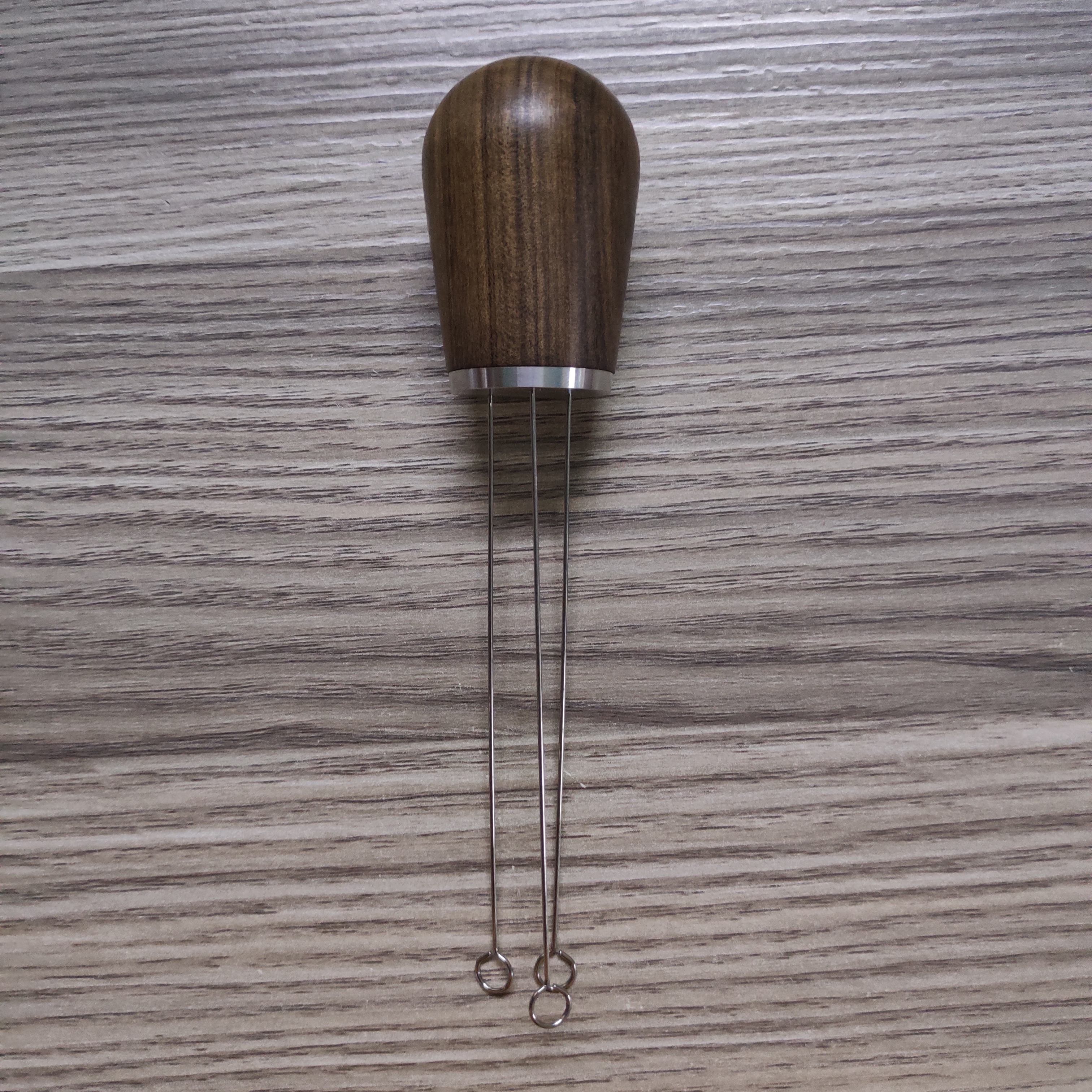 Espresso Coffee Stirrer barista Aguja agitadora para distribución de Espresso Mango y soporte de madera natural