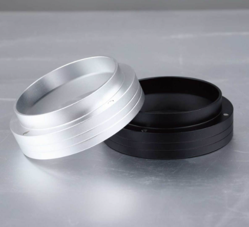 Anillos de dosificación Embudo de anillos de dosificación de polvo de café de aluminio con accesorio de cafetera de repuesto magnético negro (58 mm)