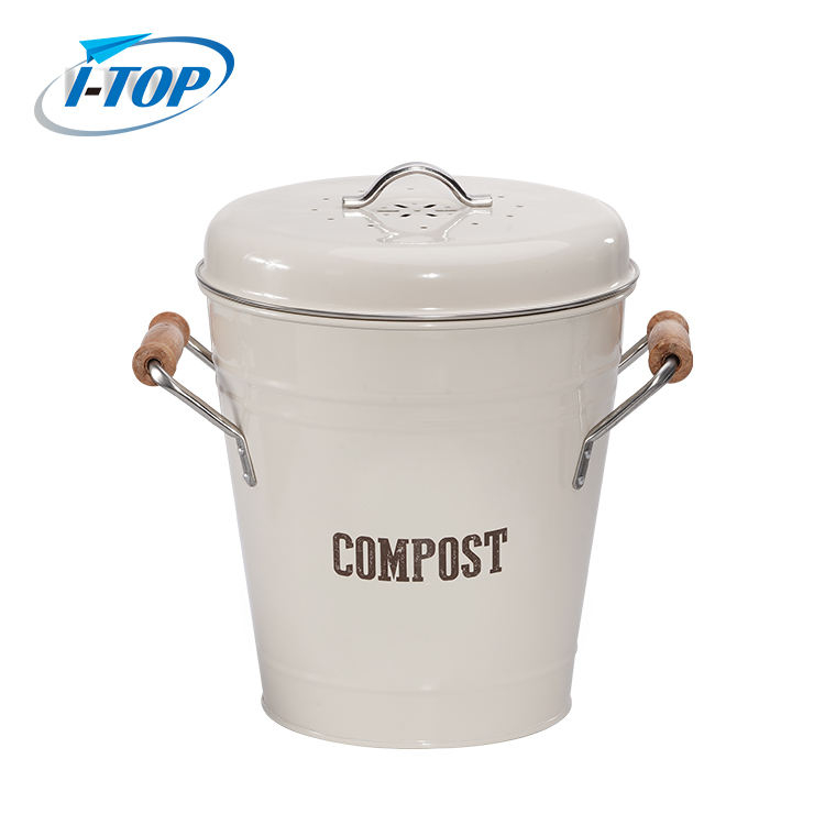 Cubo de compostaje Mostrador de cocina de 1,0 galones Fácil de limpiar con tapa sellada para desechos de alimentos Cubo de compostaje con filtro de carbón