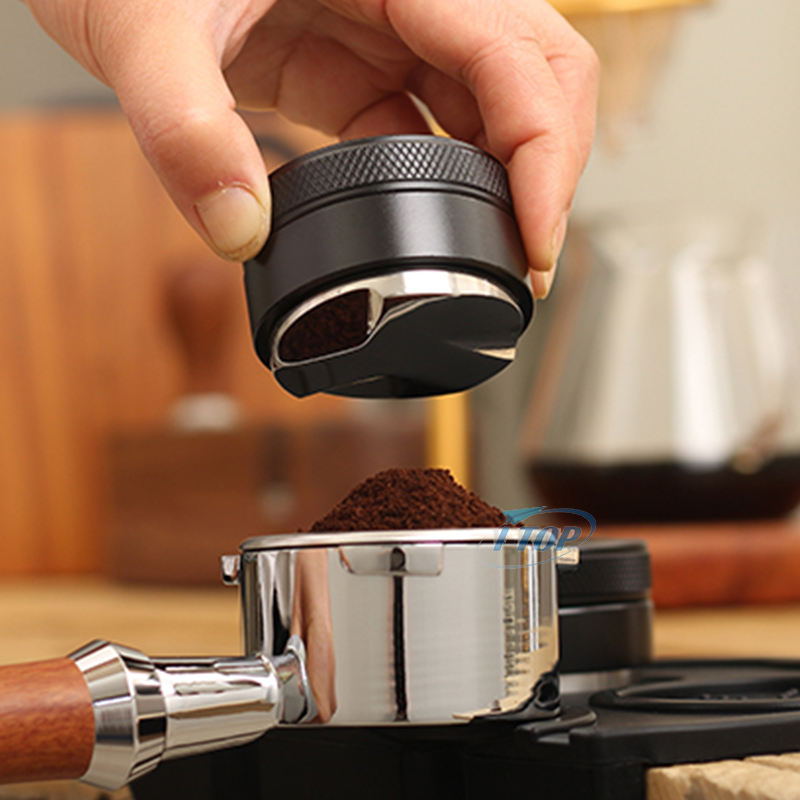 Espresso Tamper Coffee Distributor Tool Negro Profundidad ajustable Espresso Tamper Distribuidor de café de doble cabeza