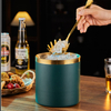 Cesta de hielo portátil de lujo de 3L para cóctel, enfriador dorado, cubo de vino, cubo de hielo de acero inoxidable de doble pared para fiestas